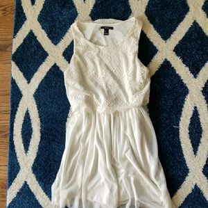 Cream lace topped dress